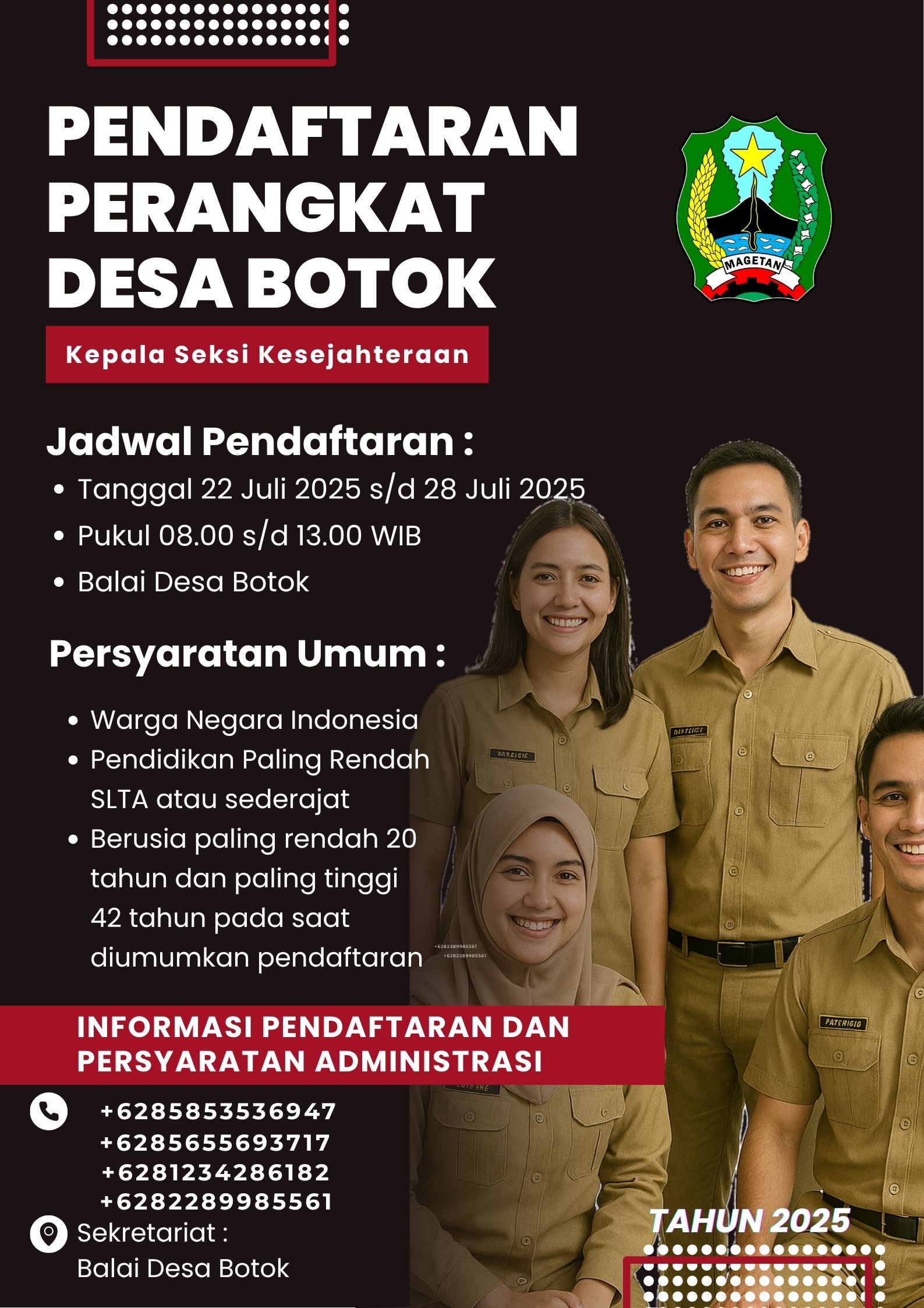 PENGUMUMAN PENGISIAN PERANGKAT DESA BOTOK