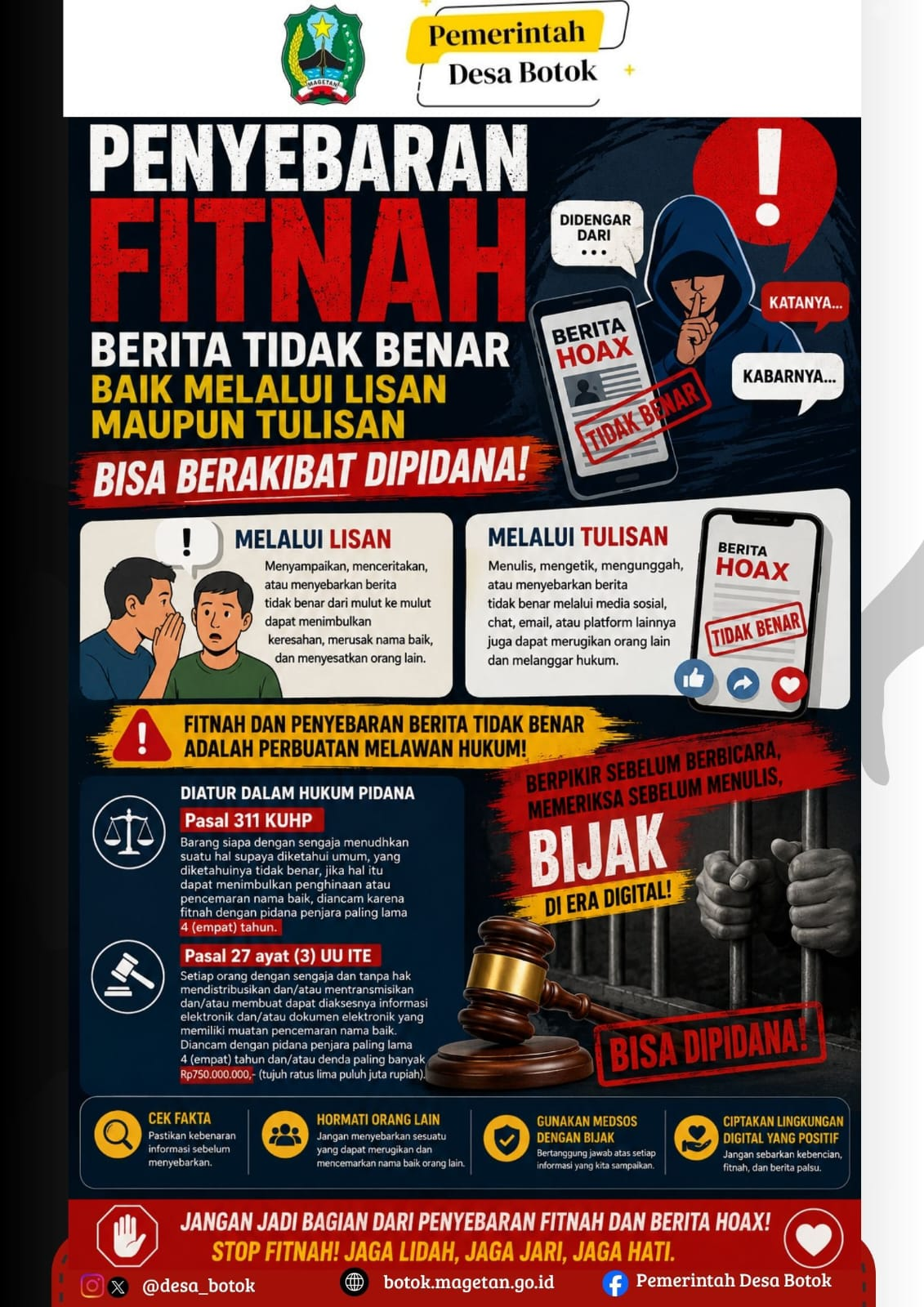 STOP PENYEBARAN FITNAH DAN BERITA TIDAK BENAR